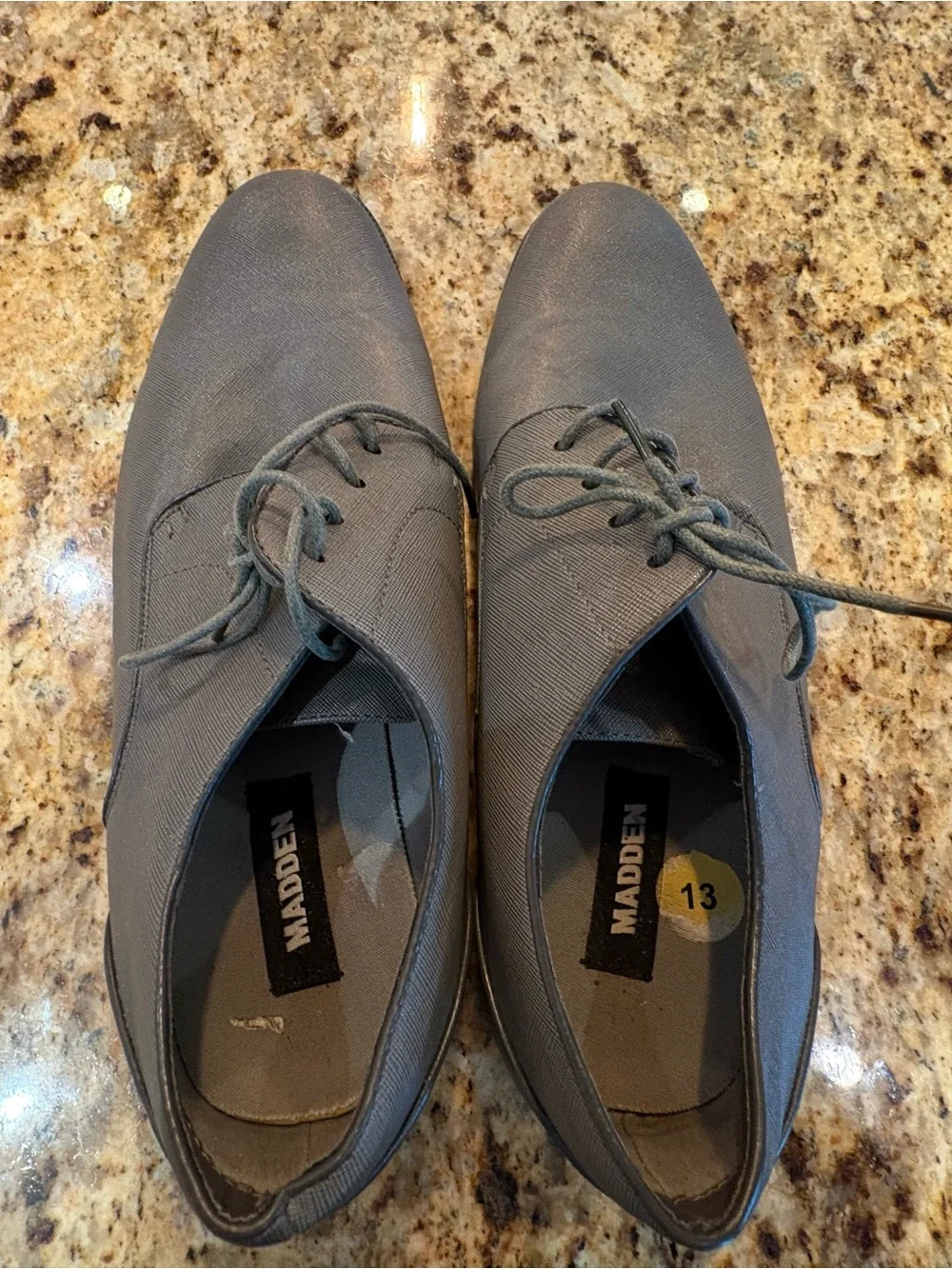 Steve Madden Men's Textured Derby Shoes. Sharp grey. size:13